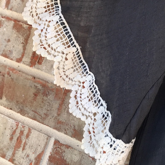 Orange Caramel Boho Gray Peasant Blouse - Picture 4 of 6